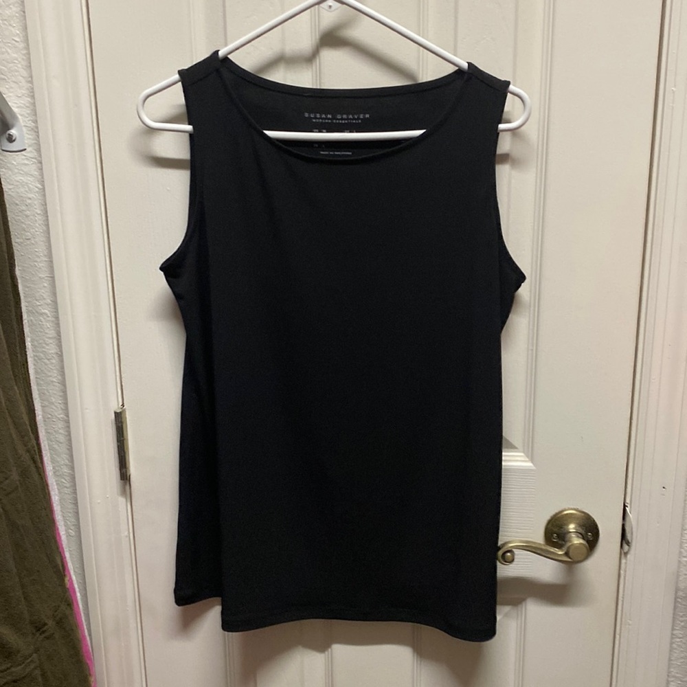 Black Susan Graver liquid knit top. Never worn.